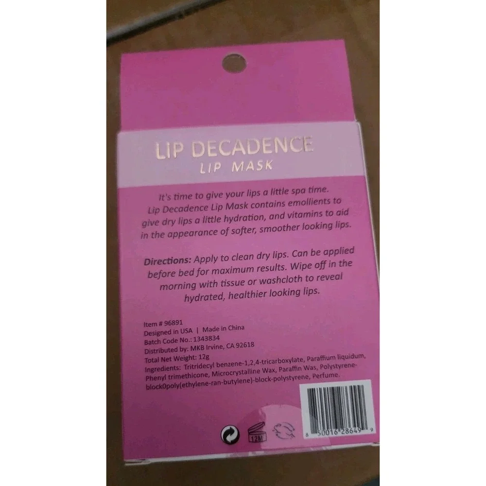 Luxe Beauty Lip Decadence Lip Mask Hydrating Overnight Treatment 12g New